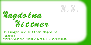 magdolna wittner business card
